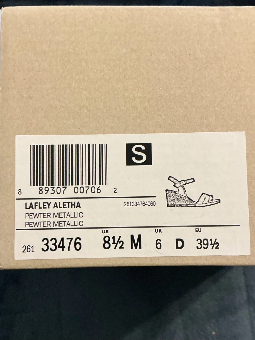 Clarks Metallic Silver Wedge Sandals with Cork Heel